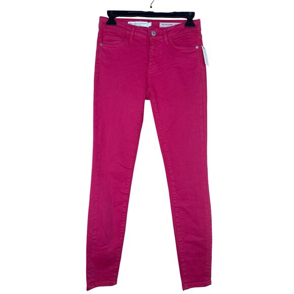 Anthropologie Pilcro Mid Rise Skinny Jeans Size 25 NWT Reddish Pink Denim Jeans - Picture 1 of 8